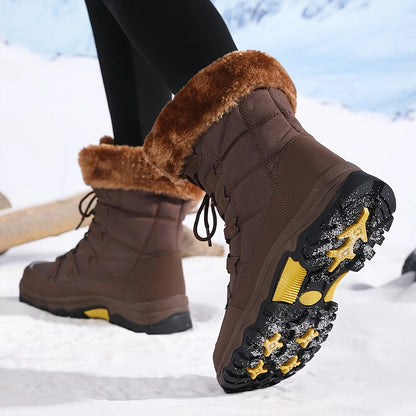 Brown Leather Women's Boots | Waterproof Insulated Winter Footwear 6