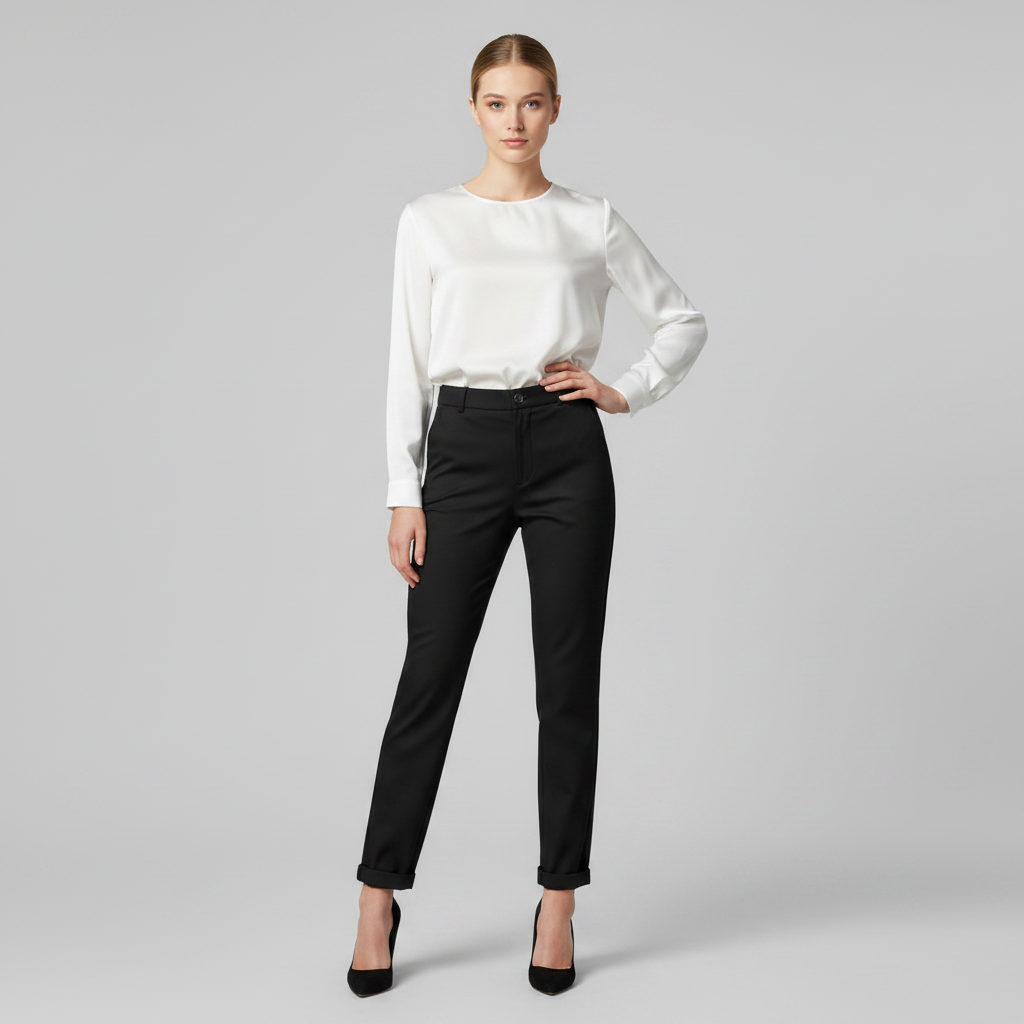 Elegant High Waist Suit Trousers | Women's Trousers