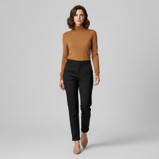 Elegant High Waist Suit Trousers | Women's Trousers