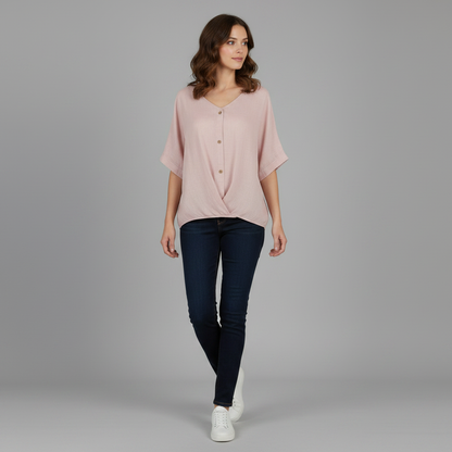 Elegant V-Neck Women's Blouse | Long Sleeve Fashion Top