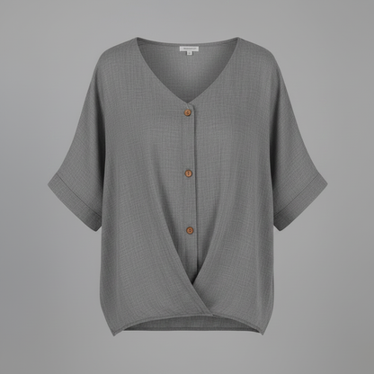 Elegant V-Neck Women's Blouse | Long Sleeve Fashion Top