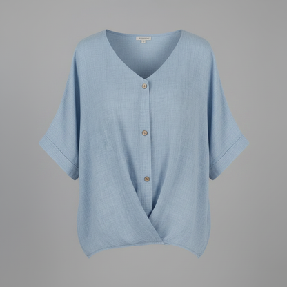 Elegant V-Neck Women's Blouse | Long Sleeve Fashion Top