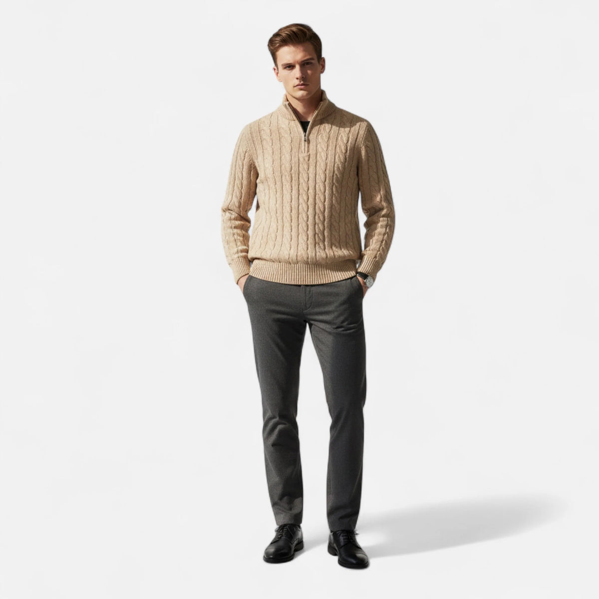 Men's Classic Ribbed Half-Zip Sweater 1