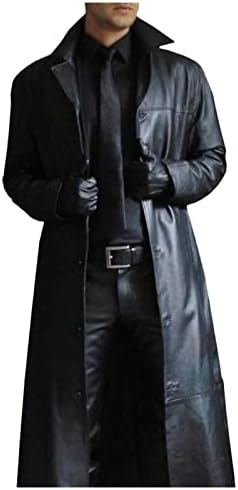 Men's Classic Structured Collar Long Trench Coat 1