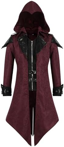Men's Hooded Buckled Long Gothic Tailcoat 1