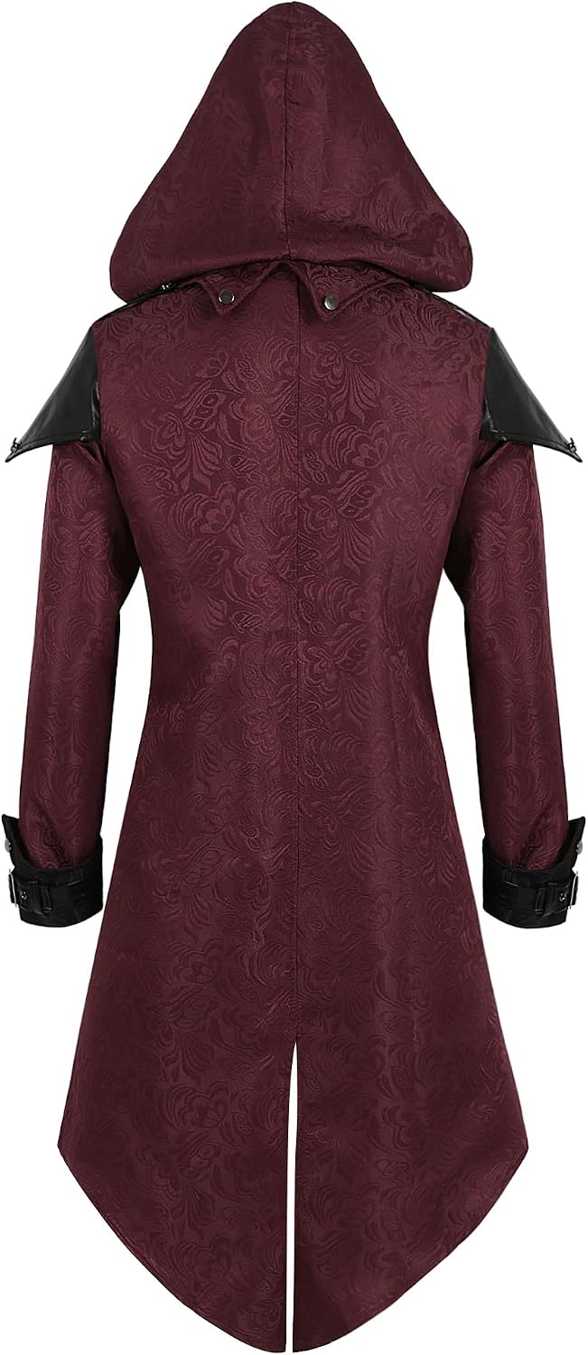 Men's Hooded Buckled Long Gothic Tailcoat 2
