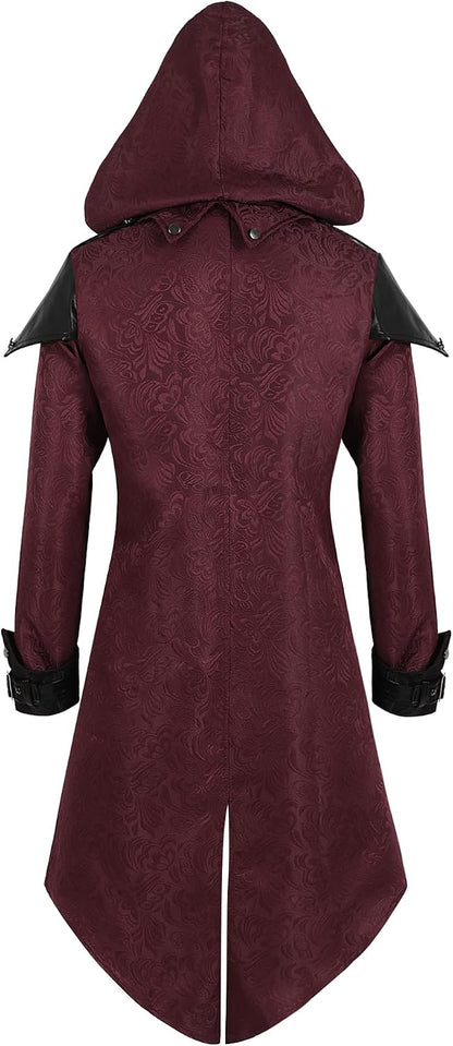 Men's Hooded Buckled Long Gothic Tailcoat 2