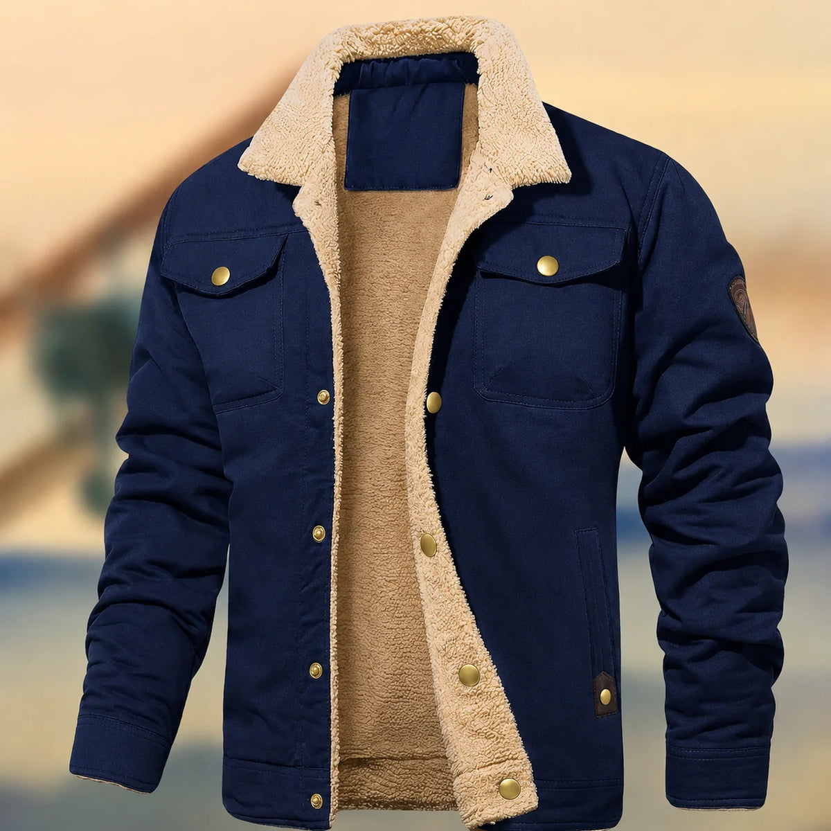 Men's Relaxed Fit Sherpa Collar Jacket 2