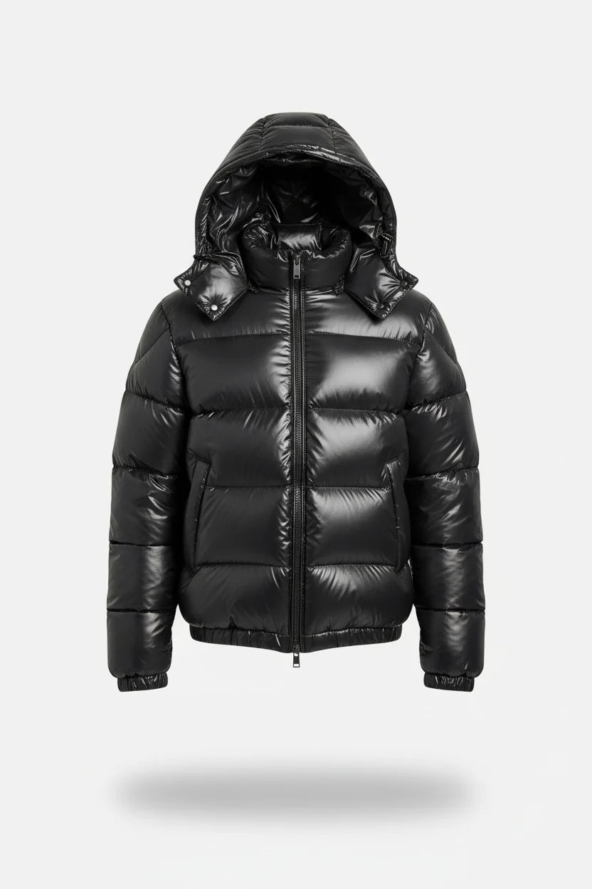 Men's Warm Hooded Quilted Padded Winter Jacket 4