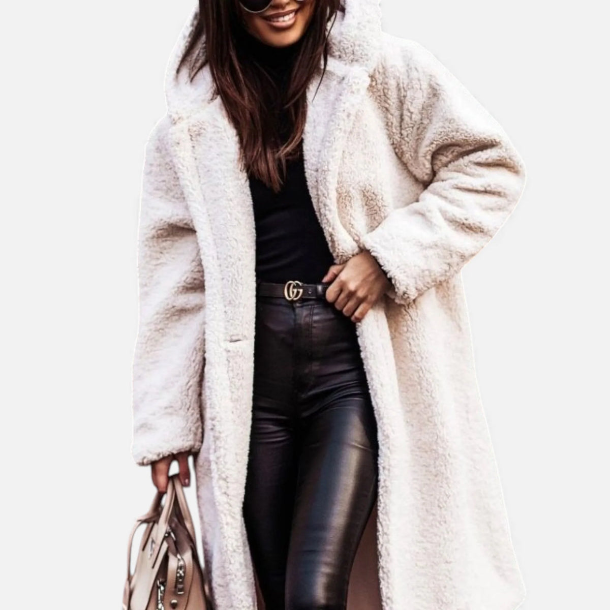 Women's Cozy Long Tailored Faux Fur Winter Coat 0