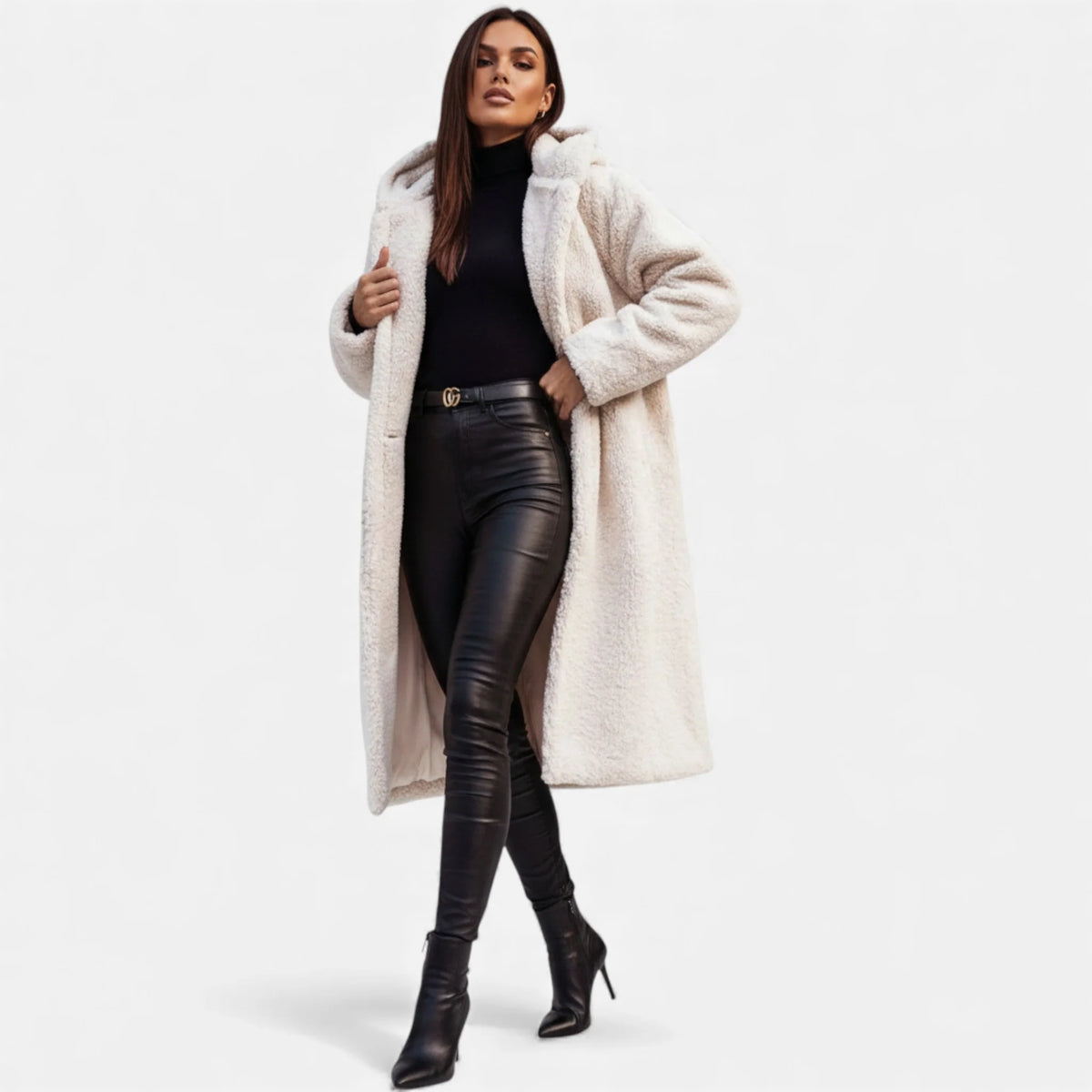 Women's Cozy Long Tailored Faux Fur Winter Coat 2