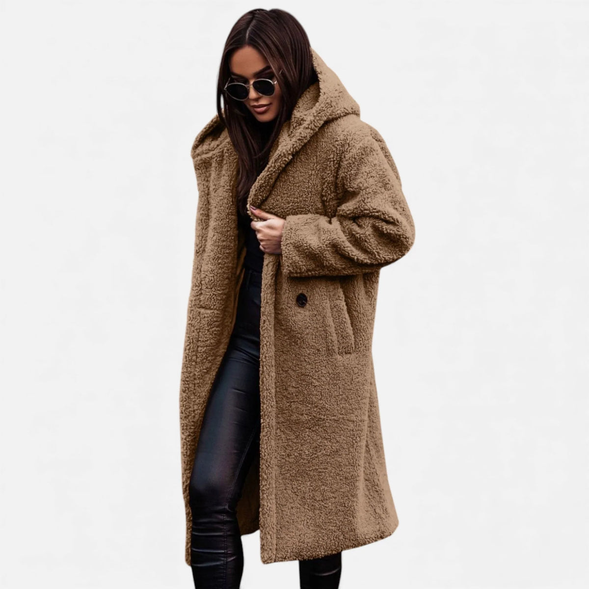 Women's Cozy Long Tailored Faux Fur Winter Coat 7