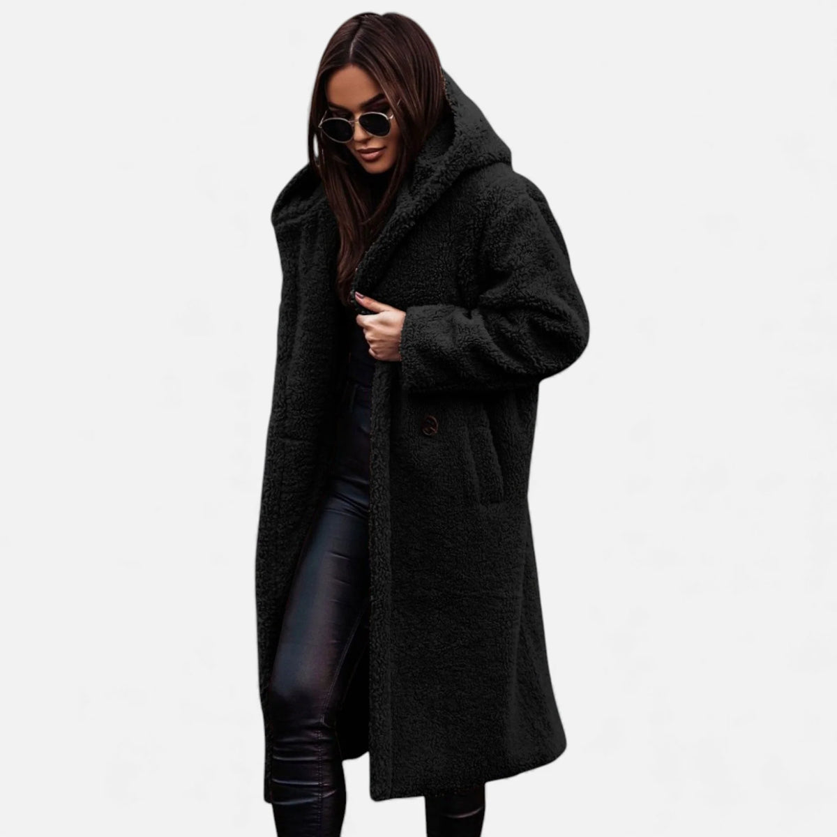 Women's Cozy Long Tailored Faux Fur Winter Coat 8
