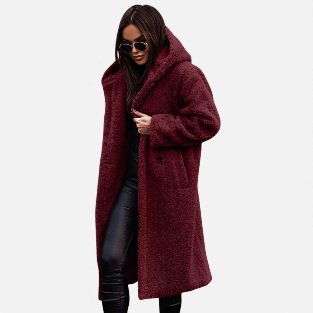 Women's Cozy Long Tailored Faux Fur Winter Coat 9