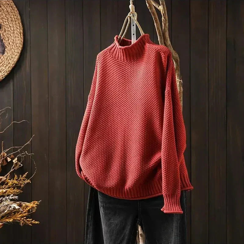 Women's Cozy Relaxed Fit Ribbed Jumper 11