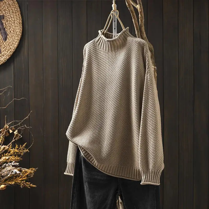 Women's Cozy Relaxed Fit Ribbed Jumper 12