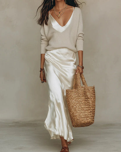 Women's Elegant Relaxed Fit Midi Dress 6