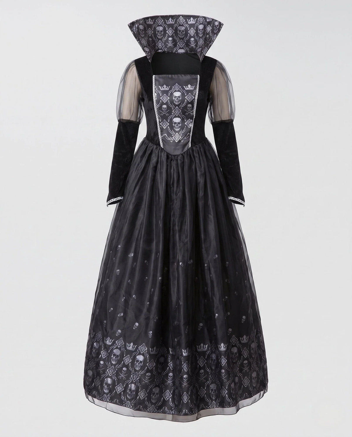 Women's Elegant Sheer Sleeve Gothic Dress 0