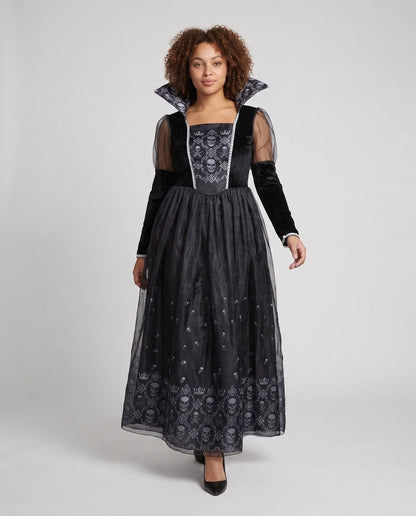 Women's Elegant Sheer Sleeve Gothic Dress 1