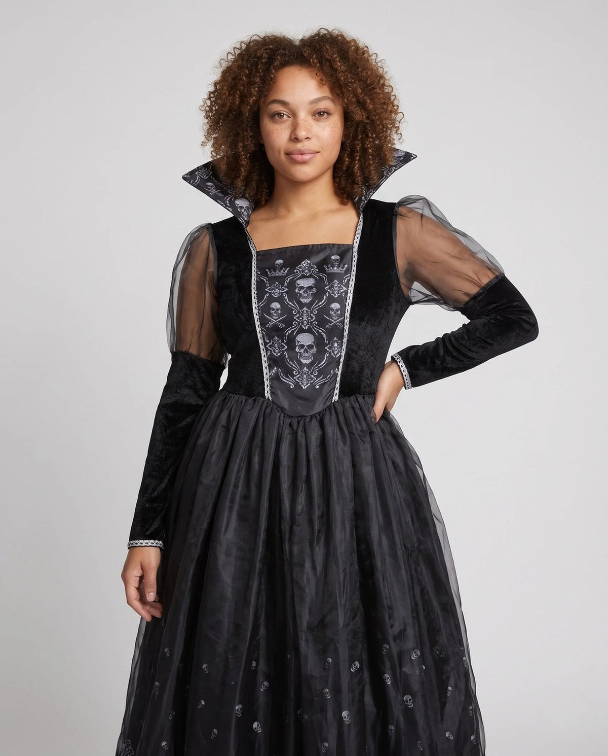 Women's Elegant Sheer Sleeve Gothic Dress 2