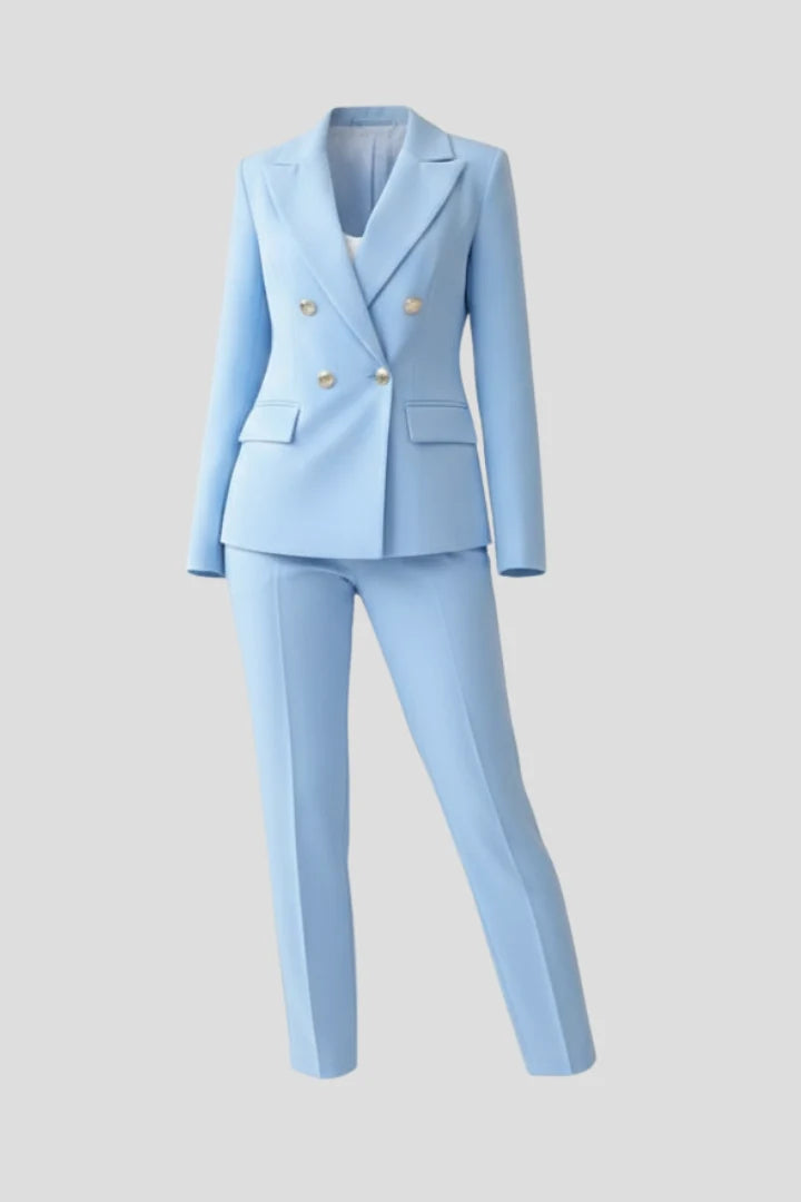 Women's Elegant Tailored Button-Up Suit Set 1