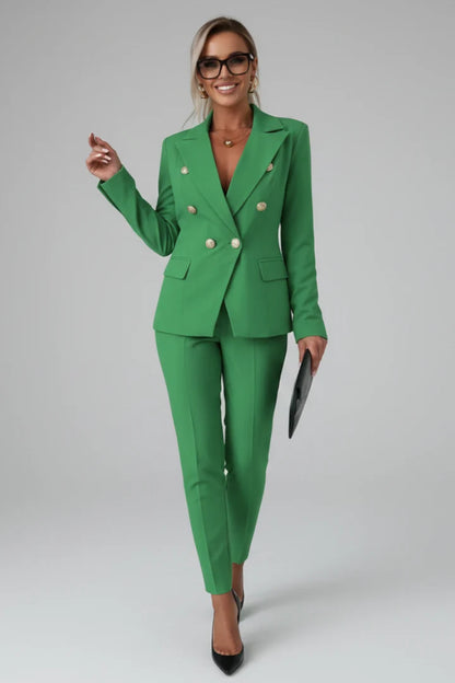 Women's Elegant Tailored Button-Up Suit Set 10