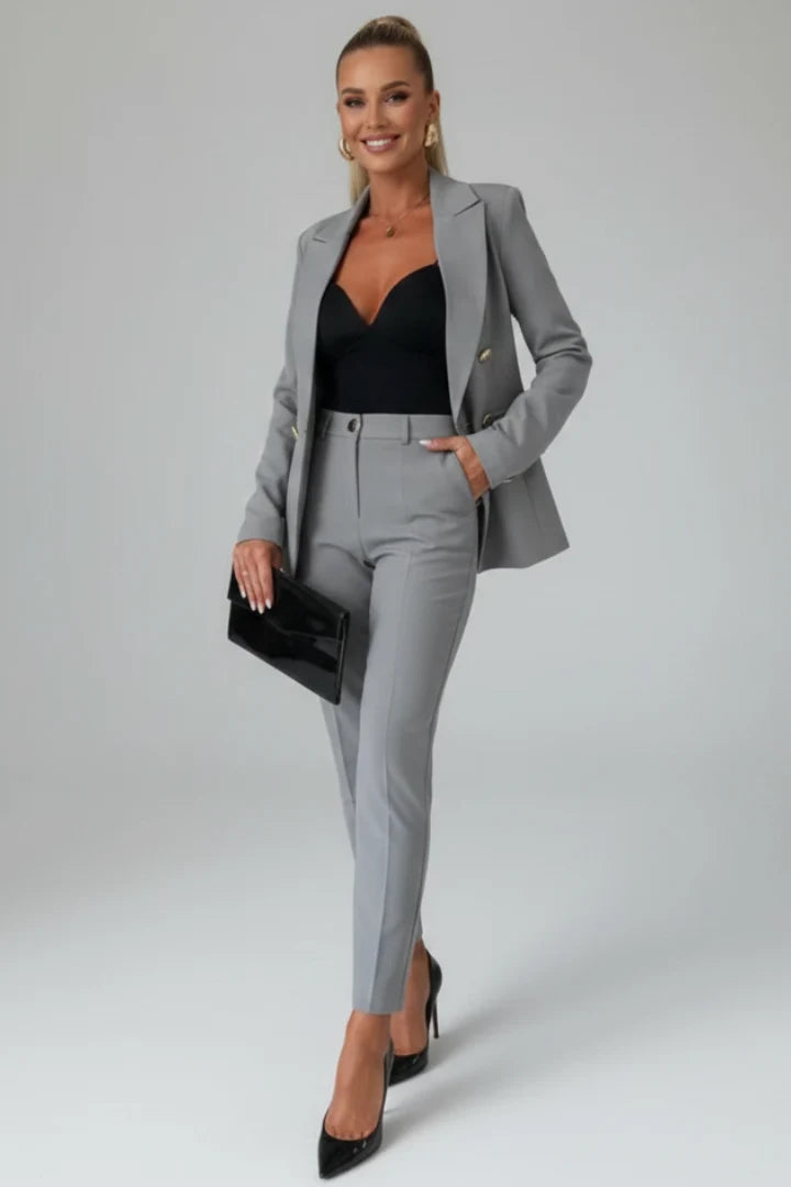 Women's Elegant Tailored Button-Up Suit Set 13