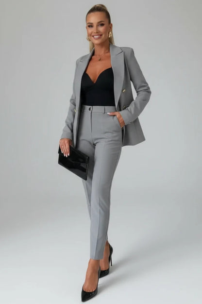 Women's Elegant Tailored Button-Up Suit Set 13