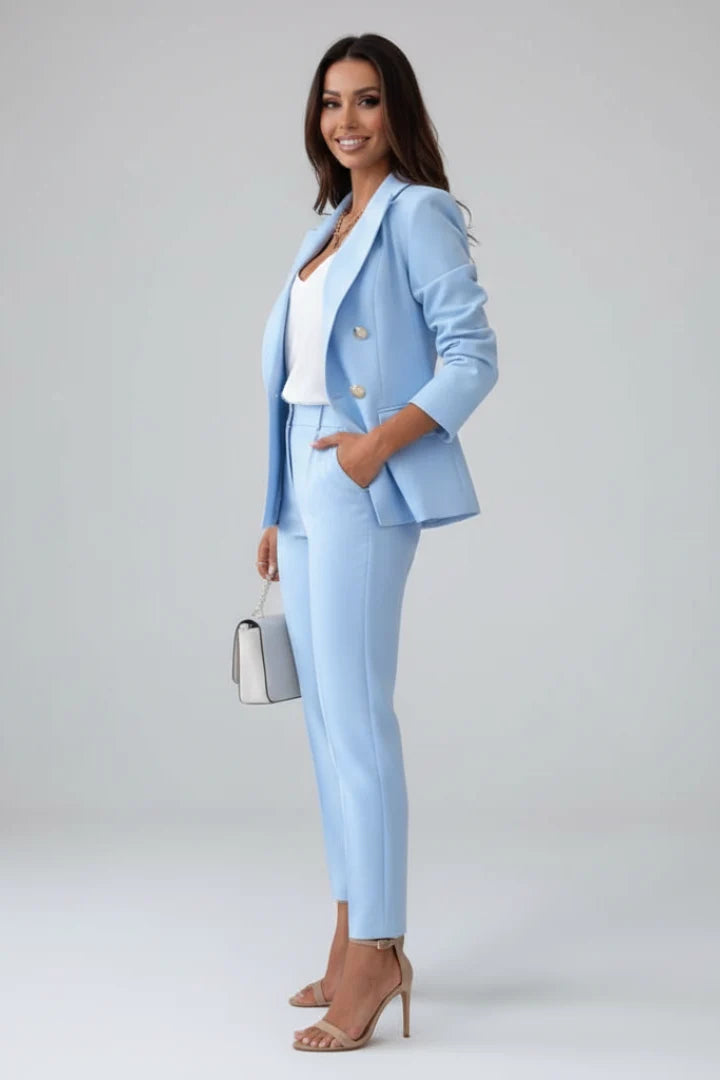 Women's Elegant Tailored Button-Up Suit Set 2